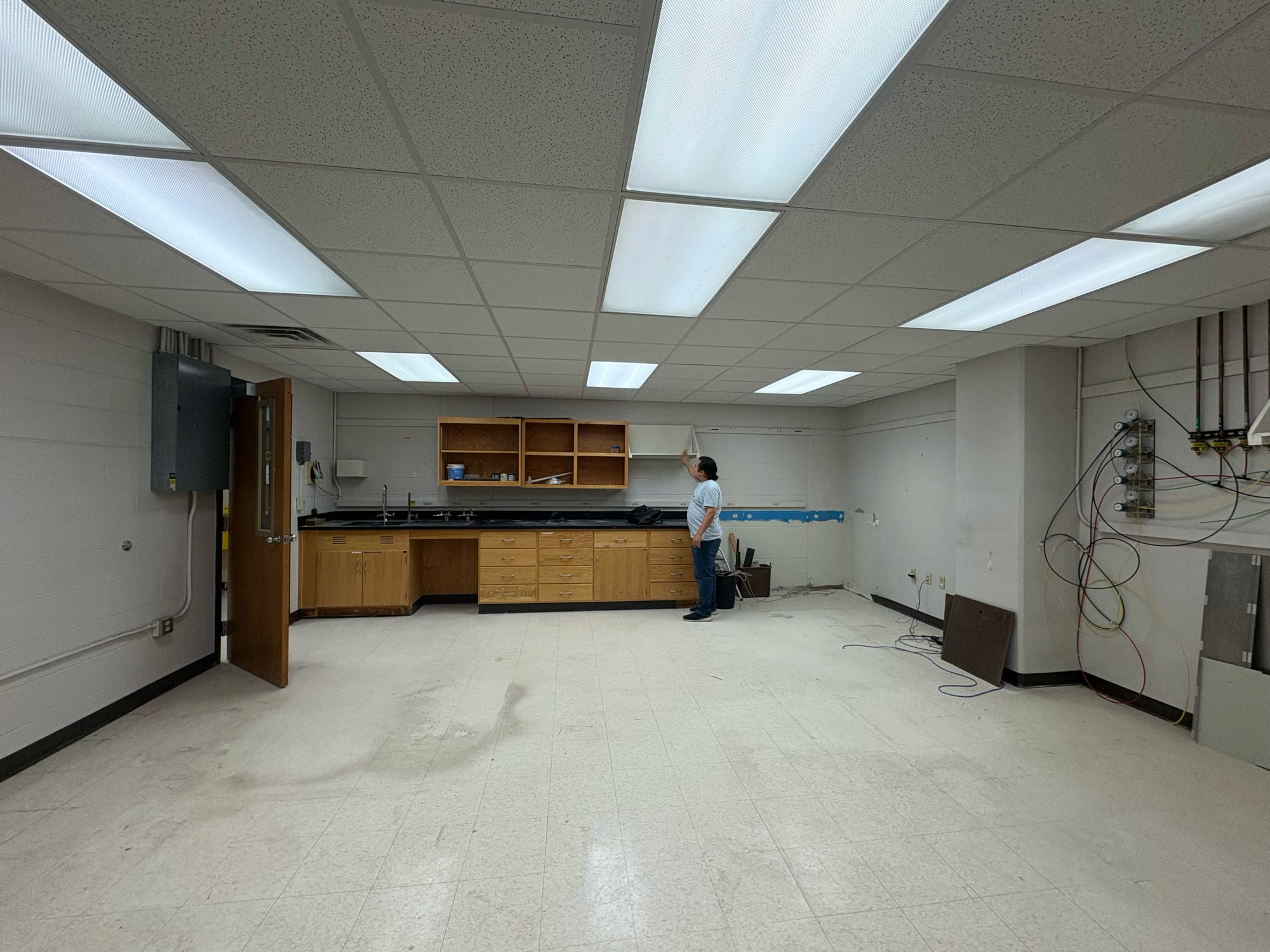 The empty lab space before setup